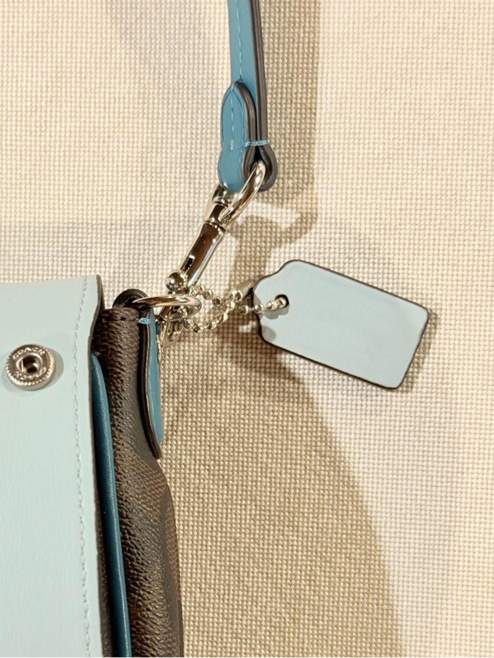 NWT Coach Reversible Signature Crossbody Bag Flap Teal Light Blue F59534 - Picture 12 of 14